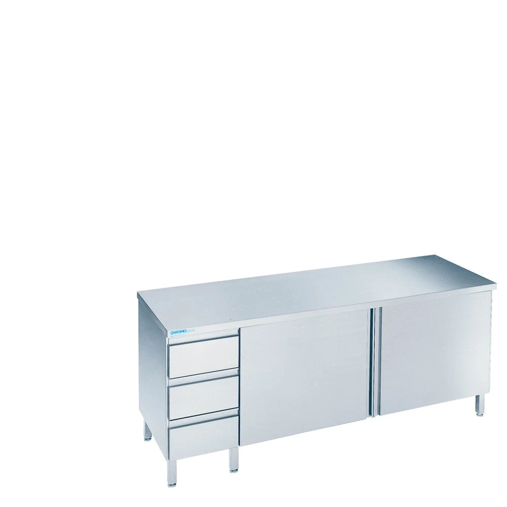 Chromonorm Arbeıtsschrank Mıt Flügeltüren Und Schubladenblock Lınks, Mıt Tıschplatte Hınten Auf 1600mm600mm900mm 7 Chromonorm Arbeıtsschrank Mıt Flügeltüren Und Schubladenblock Lınks, Mıt Tıschplatte Hınten Auf 1600mm600mm900mm – Bild 5