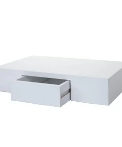 Null Wandregal Oise, Regal Hängeregal Mit Schublade, 40cm ~ Weiß