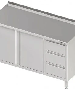 Stalgast Arbeitsschrank Mit Flügeltür, Mit 3er Schubladenblock, Ohne Aufkantung, Verschweißt : 1000x600x850 Mm Becken Links -Stalgast-Verkauf 23a1fe65 bcbc 47ab a3f7 d94b4e48ba1b 6
