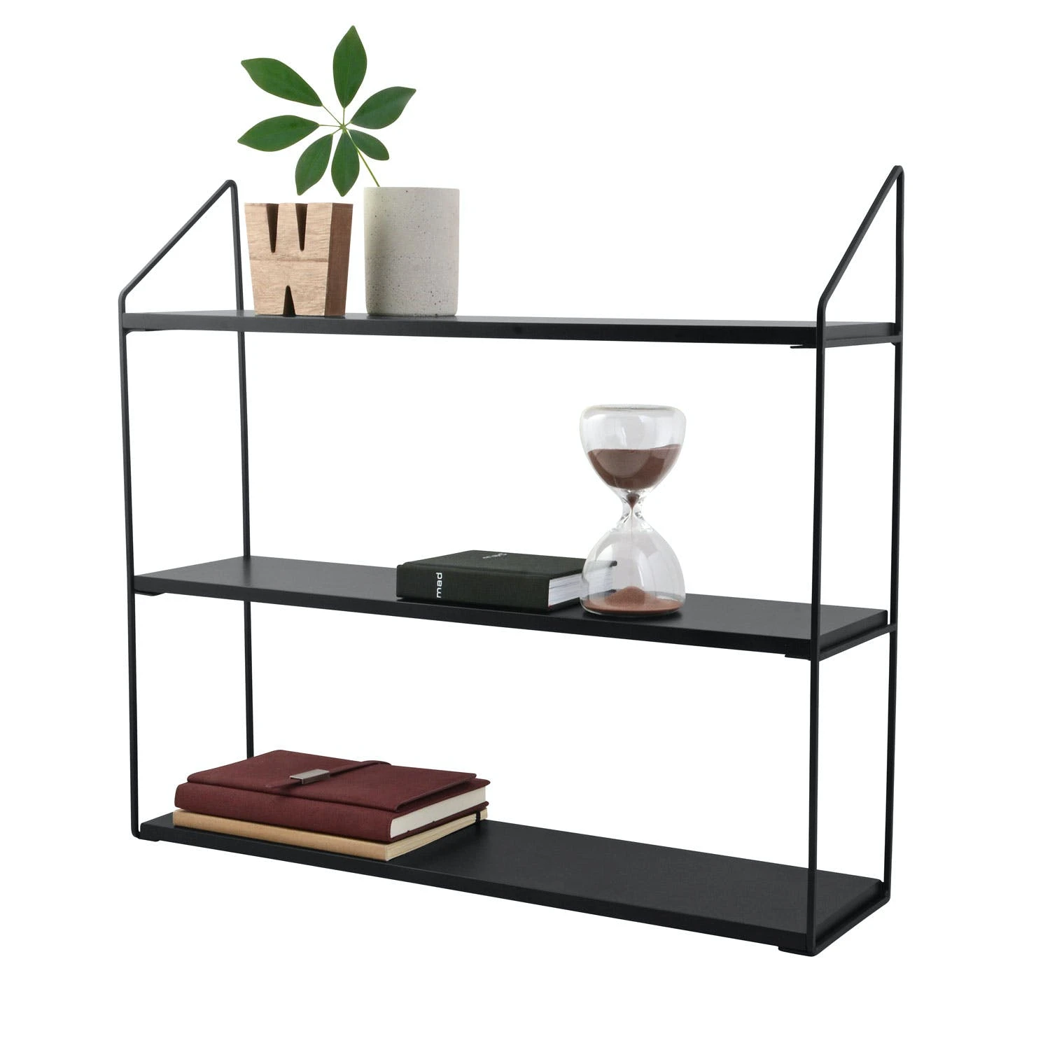 Null Wandregal Mit 3 Ablagen 60x15xH54cm Grau/Natur 5 Null Wandregal Mit 3 Ablagen 60x15xH54cm Grau/Natur – Bild 3