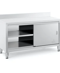 Royal-catering Royal Catering Arbeitsschrank Edelstahl - 150 X 60 X 85 Cm - Aufkantung - 600 Kg Tragkraft