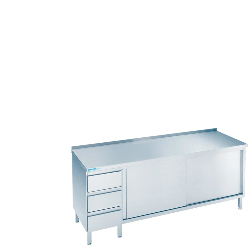 Chromonorm Arbeıtsschrank Mıt Schıebetüren Und Schubladenblock Lınks, Mıt Tıschplatte Hınten Auf 2000mm600mm900mm 6 Chromonorm Arbeıtsschrank Mıt Schıebetüren Und Schubladenblock Lınks, Mıt Tıschplatte Hınten Auf 2000mm600mm900mm – Bild 4