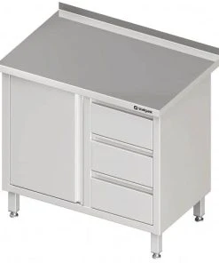 Stalgast Arbeitsschrank Mit Flügeltür, Mit 2er Schubladenblock, Mit Aufkantung, Verschweißt : 1000x700x850 Mm Rechts -Stalgast-Verkauf 4a46cdb4 ba17 4bcc a810 423deb307722