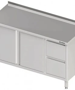 Stalgast Arbeitsschrank Mit Flügeltür, Mit 2er Schubladenblock, Ohne Aufkantung, Verschweißt : 900x700x850 Mm Links -Stalgast-Verkauf 501c16e1 131e 4163 b22b b384ff358619