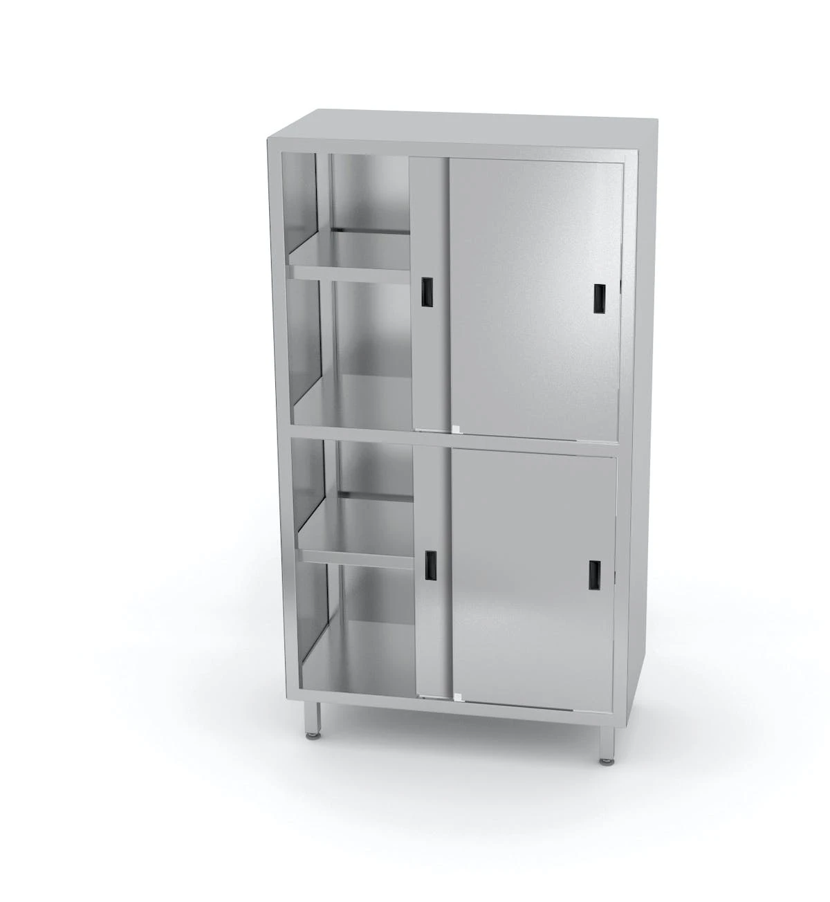 Null Edelstahl Gastro-Vorratsschrank Mit Trennwand Und Schiebetüren | AISI 430 Qualität | HxBxT 180x110x70 3 Null Edelstahl Gastro-Vorratsschrank Mit Trennwand Und Schiebetüren | AISI 430 Qualität | HxBxT 180x110x70
