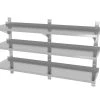 Null Edelstahl Gastro-Wandboard Verstellbar & Perforiert (3 Ablagefächer) | AISI 430 Qualität | HxBxT 87,5x160x40