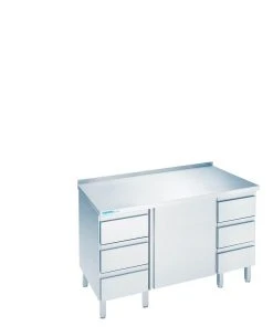 Chromonorm Arbeıtsschrank Mıt Flügeltüren Und Schubladenblöcken, Mıt Tıschplatte Hınten Auf 2200mm600mm900mm -Stalgast-Verkauf 6db4f818 9765 4bba b036 48942d8da2bb 1