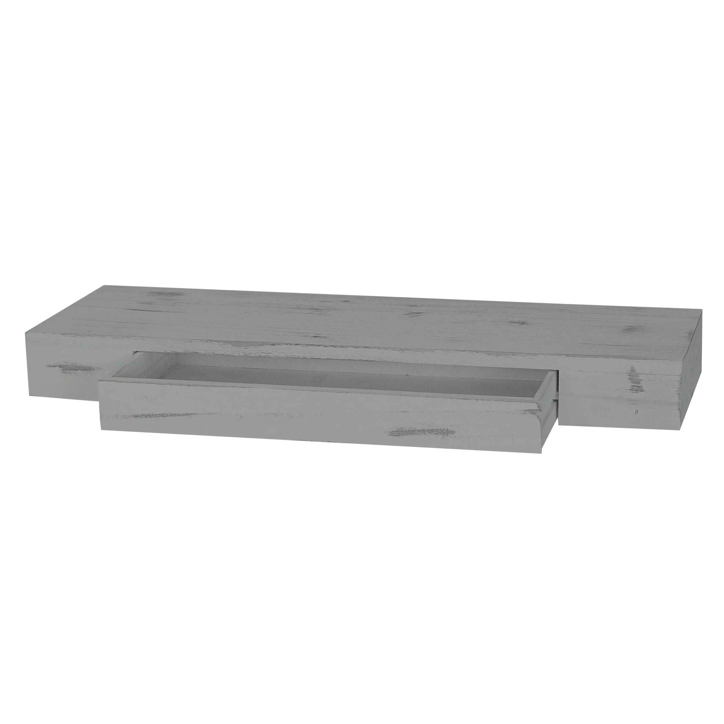 Null Wandregal Oise, Regal Hängeregal Mit Schublade, 40cm ~ Weiß 6 Null Wandregal Oise, Regal Hängeregal Mit Schublade, 40cm ~ Weiß – Bild 4