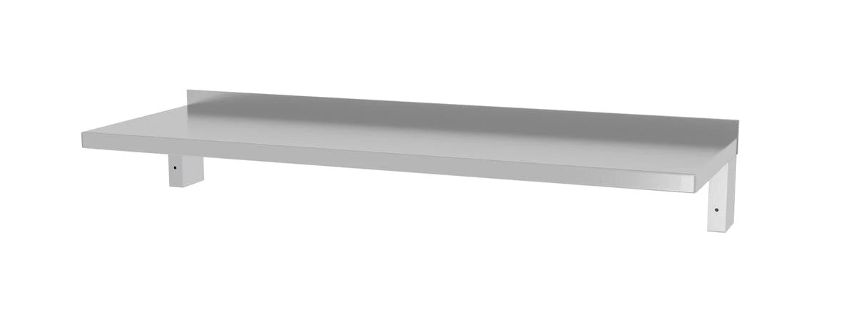 Null Edelstahl Gastro-Wandboard Verstärkt An Konsole (2 Konsolen) | AISI 430 Qualität | BxT 150x40 4 Null Edelstahl Gastro-Wandboard Verstärkt An Konsole (2 Konsolen) | AISI 430 Qualität | BxT 150x40 – Bild 2