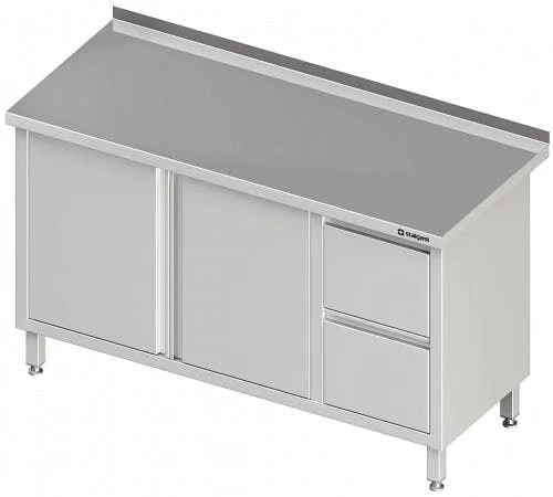 Stalgast Arbeitsschrank Mit Flügeltür, Mit 2er Schubladenblock, Mit Aufkantung, Verschweißt : 1900x600x850 Mm Becken Rechts 8 Stalgast Arbeitsschrank Mit Flügeltür, Mit 2er Schubladenblock, Mit Aufkantung, Verschweißt : 1900x600x850 Mm Becken Rechts – Bild 6