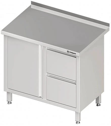 Stalgast Arbeitsschrank Mit Flügeltür, Mit 3er Schubladenblock, Mit Aufkantung, Verschweißt : 1000x700x850 Mm Rechts 7 Stalgast Arbeitsschrank Mit Flügeltür, Mit 3er Schubladenblock, Mit Aufkantung, Verschweißt : 1000x700x850 Mm Rechts – Bild 5