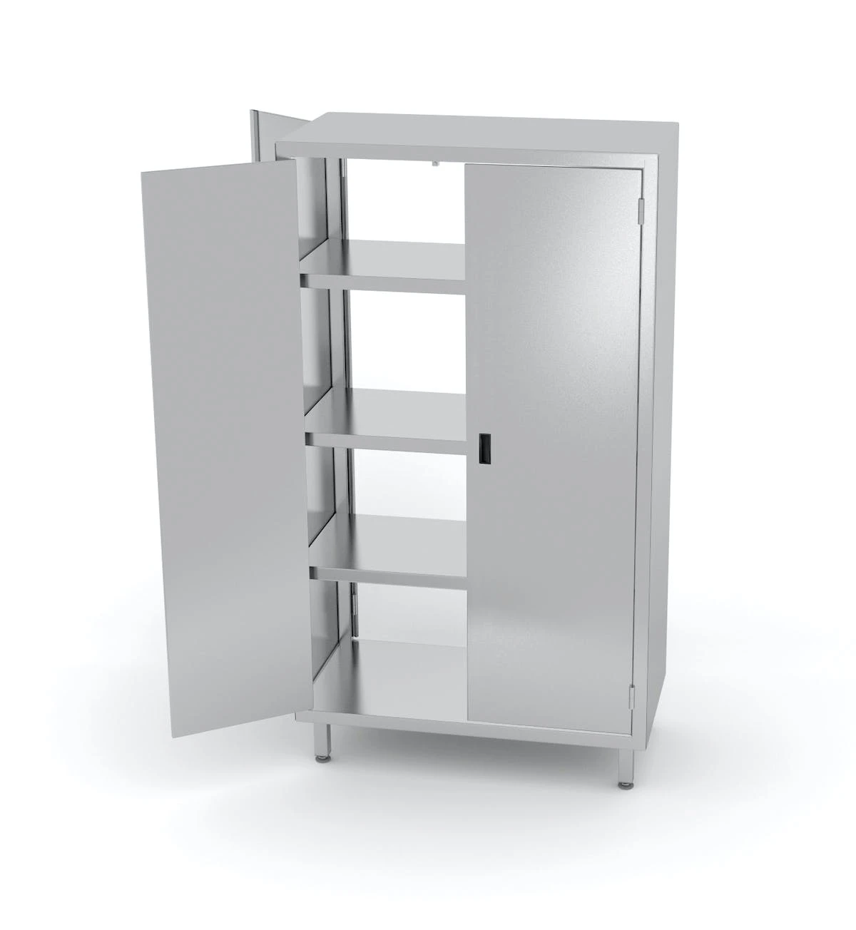 Null Edelstahl Gastro-Vorratsschrank Mit Trennwand Und Scharniertüren | AISI 430 Qualität | HxBxT 180x80x60 6 Null Edelstahl Gastro-Vorratsschrank Mit Trennwand Und Scharniertüren | AISI 430 Qualität | HxBxT 180x80x60 – Bild 4