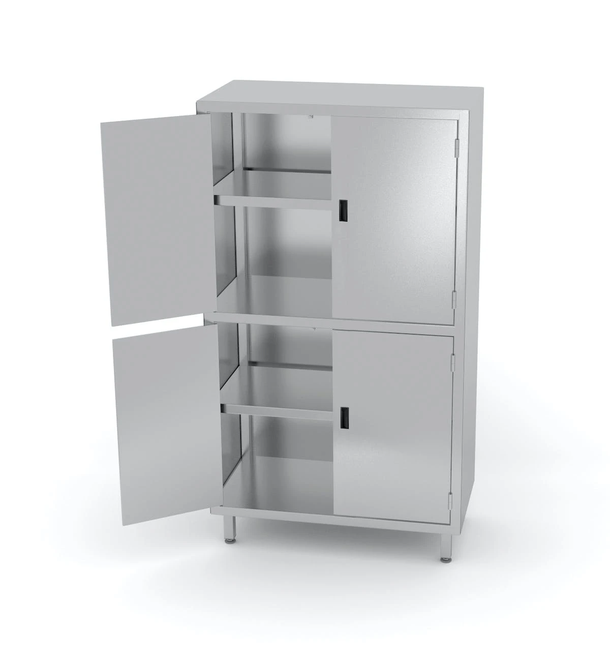 Null Edelstahl Gastro-Vorratsschrank Mit Trennwand Und Schiebetüren | AISI 430 Qualität | HxBxT 200x90x70 6 Null Edelstahl Gastro-Vorratsschrank Mit Trennwand Und Schiebetüren | AISI 430 Qualität | HxBxT 200x90x70 – Bild 4