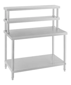 Royal-catering Royal Catering Arbeitstisch Mit Aufsatzboard - 2 Ablagen - 175 Kg Tragkraft