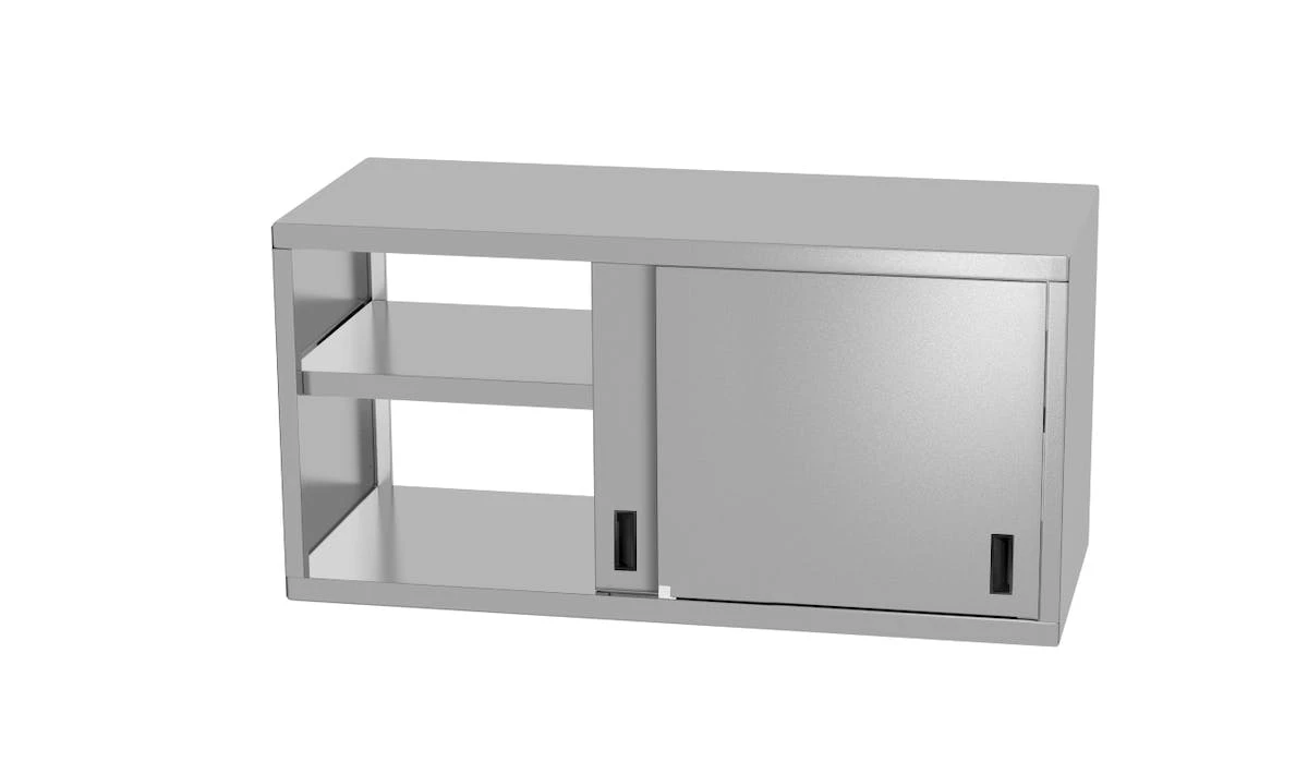 Null Edelstahl Gastro-Hängeschrank (offen) Mit Schiebetüren | AISI 430 Qualität | HxBxT 60x160x40 3 Null Edelstahl Gastro-Hängeschrank (offen) Mit Schiebetüren | AISI 430 Qualität | HxBxT 60x160x40