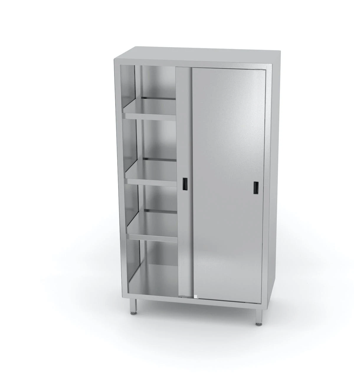 Null Edelstahl Gastro-Vorratsschrank Mit Trennwand Und Schiebetüren | AISI 430 Qualität | HxBxT 200x90x70 5 Null Edelstahl Gastro-Vorratsschrank Mit Trennwand Und Schiebetüren | AISI 430 Qualität | HxBxT 200x90x70 – Bild 3