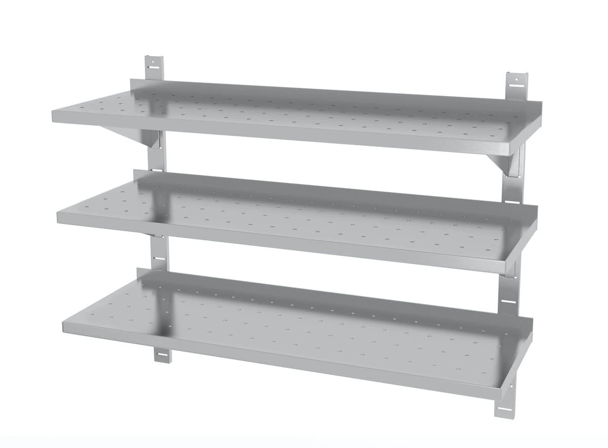 Null Edelstahl Gastro-Wandboard Verstellbar & Perforiert (3 Ablagefächer) | AISI 430 Qualität | HxBxT 87,5x160x40 9 Null Edelstahl Gastro-Wandboard Verstellbar & Perforiert (3 Ablagefächer) | AISI 430 Qualität | HxBxT 87,5x160x40 – Bild 7