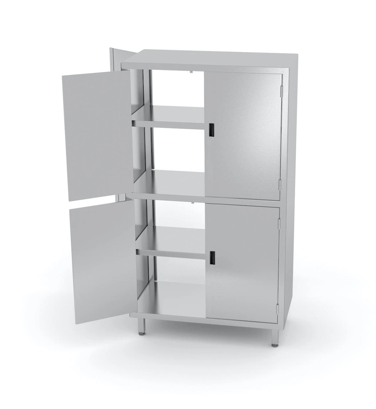 Null Edelstahl Gastro-Vorratsschrank Offen Mit Trennwand Und Schiebetüren | AISI 430 Qualität | HxBxT 200x120x70 6 Null Edelstahl Gastro-Vorratsschrank Offen Mit Trennwand Und Schiebetüren | AISI 430 Qualität | HxBxT 200x120x70 – Bild 4