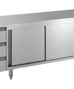 GGG Arbeitsschrank Mit Schiebetüren Und Schubladenblock Links+rechts, Mit Aufkantung -Stalgast-Verkauf a24bd37b 9cdd 4505 992a 0a90a321c11a