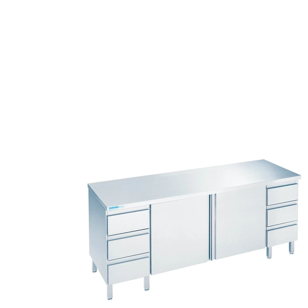 Chromonorm Arbeıtsschrank Mıt Flügeltüren Und Schubladenblock Lınks, Mıt Tıschplatte Hınten Auf 1600mm600mm900mm 6 Chromonorm Arbeıtsschrank Mıt Flügeltüren Und Schubladenblock Lınks, Mıt Tıschplatte Hınten Auf 1600mm600mm900mm – Bild 4