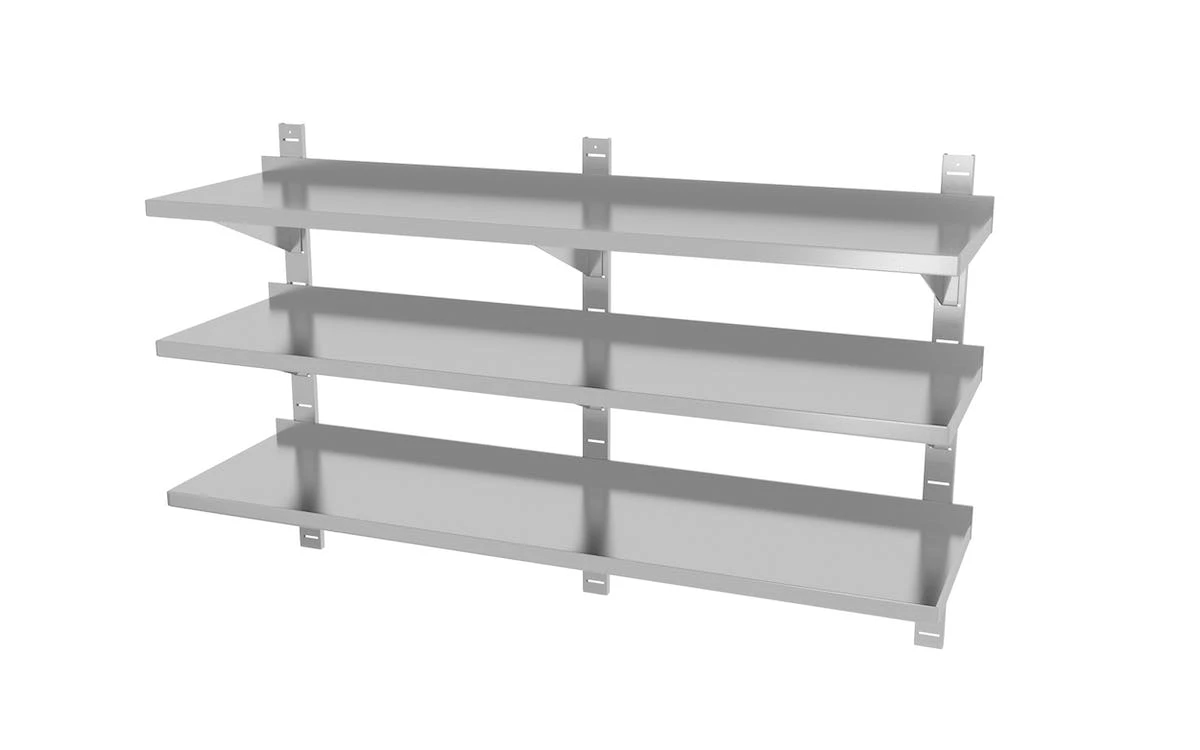 Null Edelstahl Gastro-Wandboard Verstellbar (3 Ablagefächer) | AISI 430 Qualität | HxBxT 87,5x170x40 8 Null Edelstahl Gastro-Wandboard Verstellbar (3 Ablagefächer) | AISI 430 Qualität | HxBxT 87,5x170x40 – Bild 6
