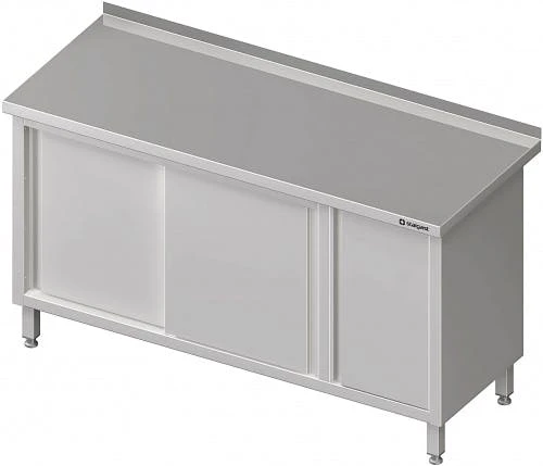 Stalgast Arbeitsschrank Mit Schiebetüren, Ohne Aufkantung, Verschweißt : 1400x700x850 Mm 6 Stalgast Arbeitsschrank Mit Schiebetüren, Ohne Aufkantung, Verschweißt : 1400x700x850 Mm – Bild 4