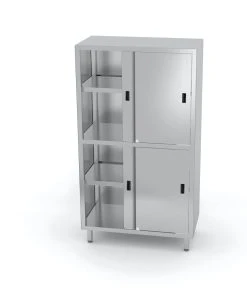 Null Edelstahl Gastro-Vorratsschrank Offen Mit Trennwand Und Schiebetüren | AISI 430 Qualität | HxBxT 180x80x70 -Stalgast-Verkauf b3dc89bb 629a 4c3a 805f 23de38610b8d 3