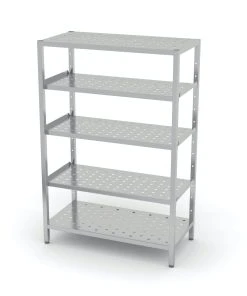 Null Edelstahl Gastro-Lagerregal Mit 5 Verstellbaren (perforierten) Ablagefächern | AISI 430 Qualität | HxBxT 180x60x40 15 Null Edelstahl Gastro-Lagerregal Mit 5 Verstellbaren (perforierten) Ablagefächern | AISI 430 Qualität | HxBxT 180x60x40 -Stalgast-Verkauf be0dfa62 901b 4c99 a19f 56dc2ac5764f 4