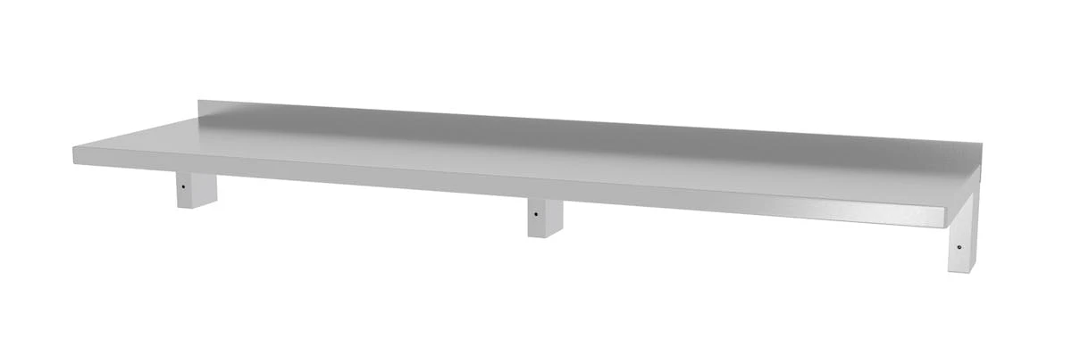 Null Edelstahl Gastro-Wandboard Verstärkt An Konsole (3 Konsolen) | AISI 430 Qualität | BxT 180x40 7 Null Edelstahl Gastro-Wandboard Verstärkt An Konsole (3 Konsolen) | AISI 430 Qualität | BxT 180x40 – Bild 5