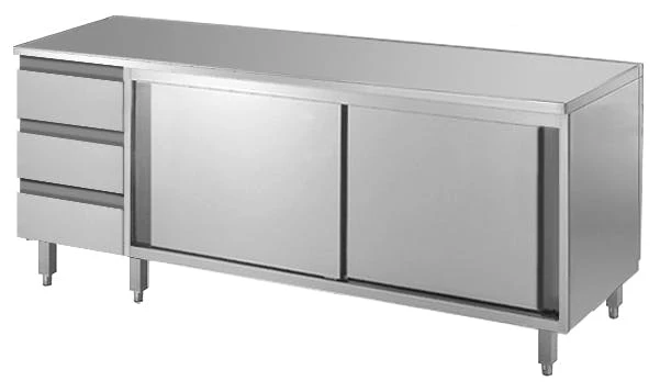 CHROMOnorm Arbeitsschrankkombination Mit Schiebetüren Und Schubladenblock Links 1800x700x850-900 Mm 8 CHROMOnorm Arbeitsschrankkombination Mit Schiebetüren Und Schubladenblock Links 1800x700x850-900 Mm – Bild 6