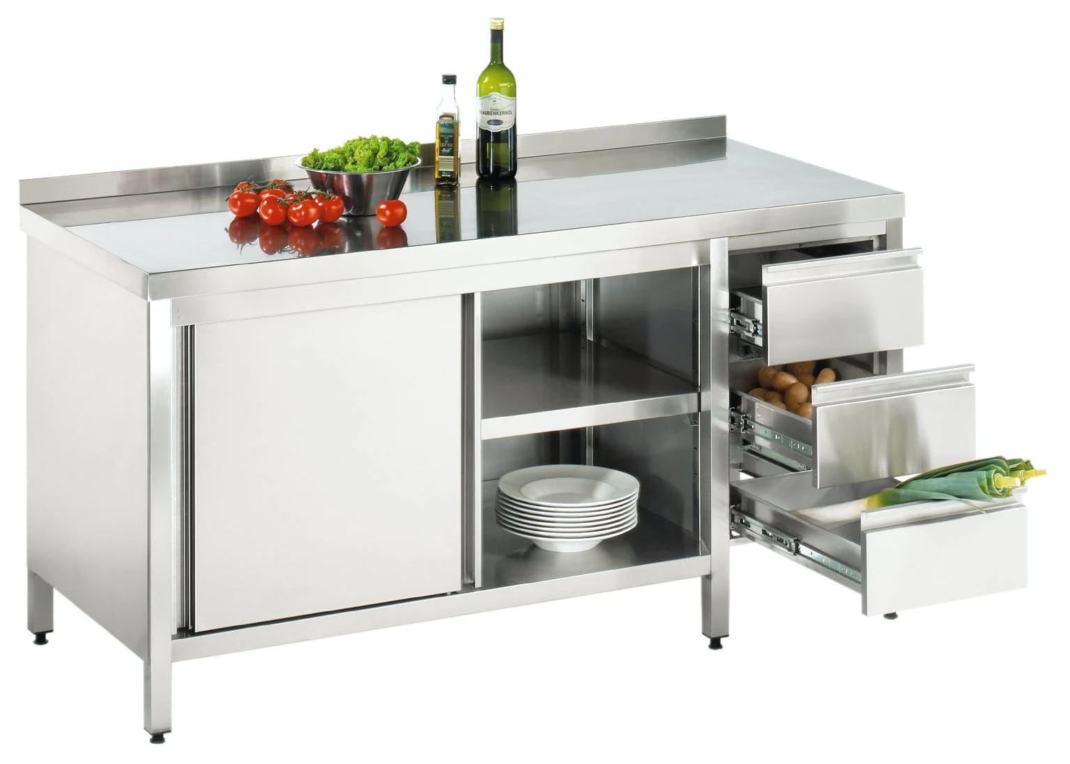 GGG Arbeitsschrank Mit Schubladenblock, Mit Aufkantung 9 GGG Arbeitsschrank Mit Schubladenblock, Mit Aufkantung – Bild 7