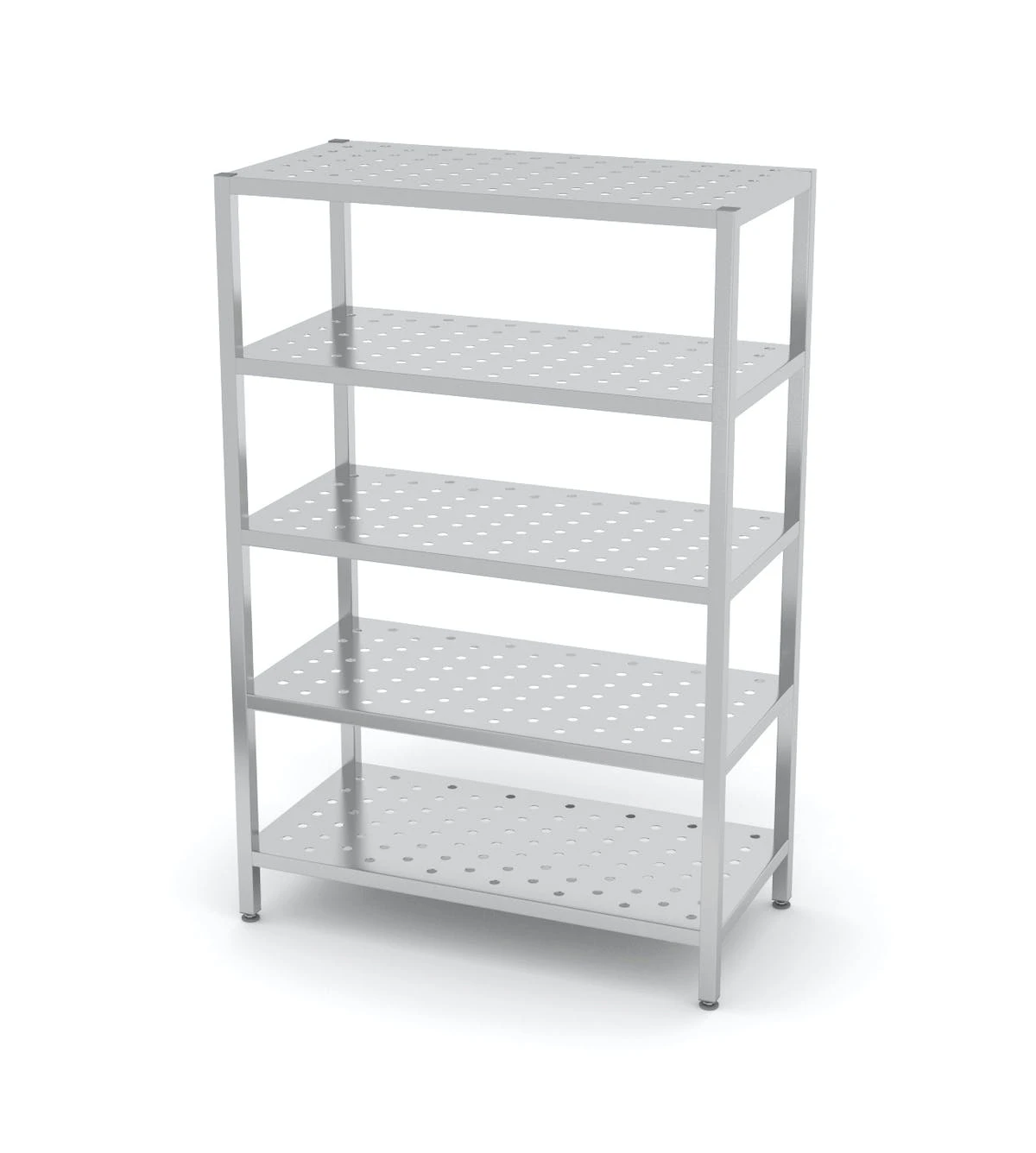 Null Edelstahl Gastro-Lagerregal Mit 5 Perforierten Ablagefächern | AISI 430 Qualität | HxBxT 180x100x40 9 Null Edelstahl Gastro-Lagerregal Mit 5 Perforierten Ablagefächern | AISI 430 Qualität | HxBxT 180x100x40 – Bild 7