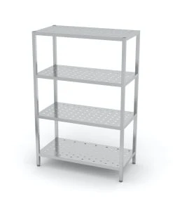 Null Edelstahl Gastro-Lagerregal Mit 5 Verstellbaren (perforierten) Ablagefächern | AISI 430 Qualität | HxBxT 180x130x40 -Stalgast-Verkauf d8ad6c4a 0024 46b4 9ea6 09cc4a012e24 3