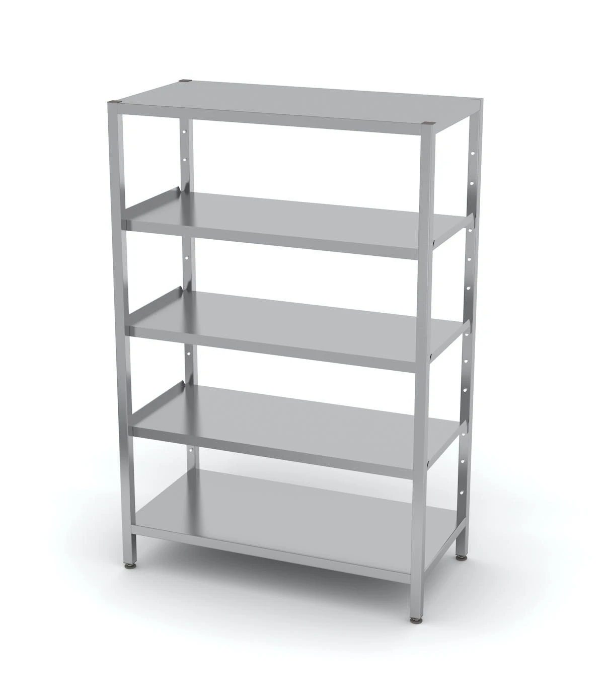 Null Edelstahl Gastro-Lagerregal Mit 5 Verstellbaren Ablagefächern | AISI 430 Qualität | HxBxT 180x140x60 3 Null Edelstahl Gastro-Lagerregal Mit 5 Verstellbaren Ablagefächern | AISI 430 Qualität | HxBxT 180x140x60