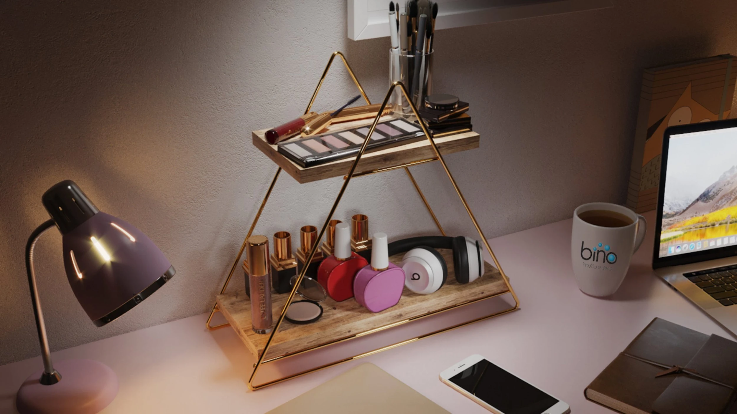 Null Arbeitsplatte Regal Aus Holz Und Metall Gold Mit 2 Ablagen, Badregal, Holzregal, Regalbrett Organizer Und Aufbewahrung Für Badezimmer Wohnzimmer Küche 7 Null Arbeitsplatte Regal Aus Holz Und Metall Gold Mit 2 Ablagen, Badregal, Holzregal, Regalbrett Organizer Und Aufbewahrung Für Badezimmer Wohnzimmer Küche – Bild 5