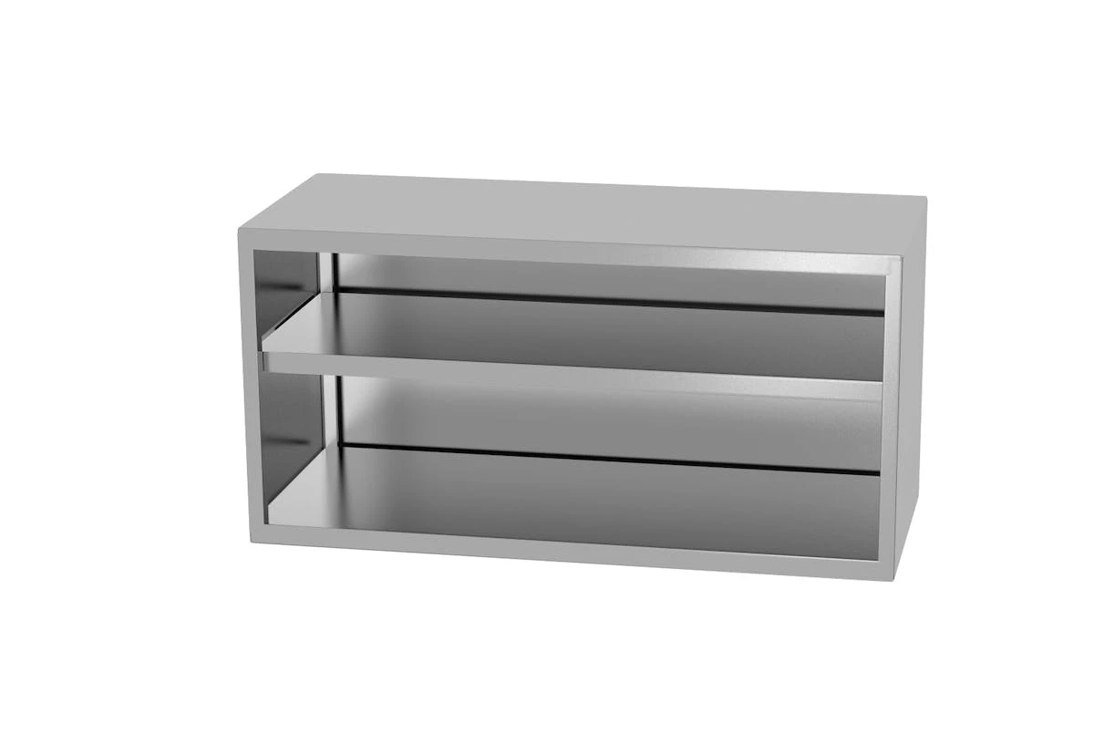 Null Edelstahl Gastro-Hängeschrank (offen) 2-4 Scharniertüren | AISI 430 Qualität | HxBxT 60x130x30 4 Null Edelstahl Gastro-Hängeschrank (offen) 2-4 Scharniertüren | AISI 430 Qualität | HxBxT 60x130x30 – Bild 2
