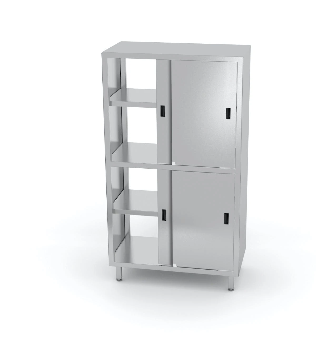 Null Edelstahl Gastro-Vorratsschrank Offen Mit Trennwand Und Schiebetüren | AISI 430 Qualität | HxBxT 200x120x70 3 Null Edelstahl Gastro-Vorratsschrank Offen Mit Trennwand Und Schiebetüren | AISI 430 Qualität | HxBxT 200x120x70
