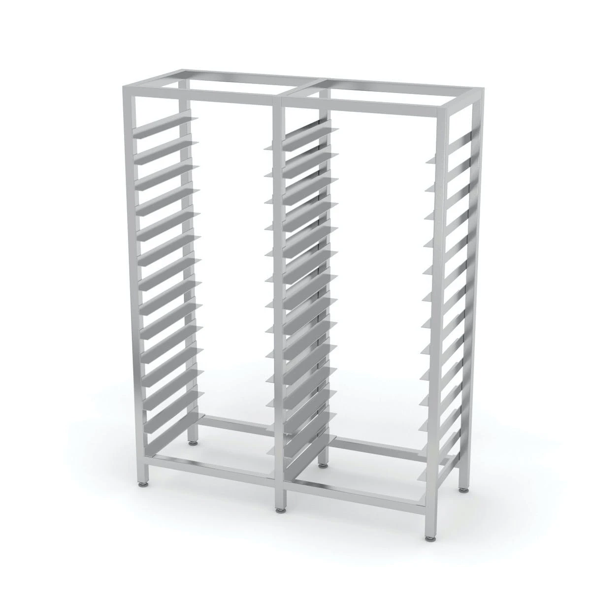 Null Edelstahl Gastro-Standregal Für GN-Behälter (doppelt) | AISI 430 Qualität | HxBxT 180x75,5x54 6 Null Edelstahl Gastro-Standregal Für GN-Behälter (doppelt) | AISI 430 Qualität | HxBxT 180x75,5x54 – Bild 4