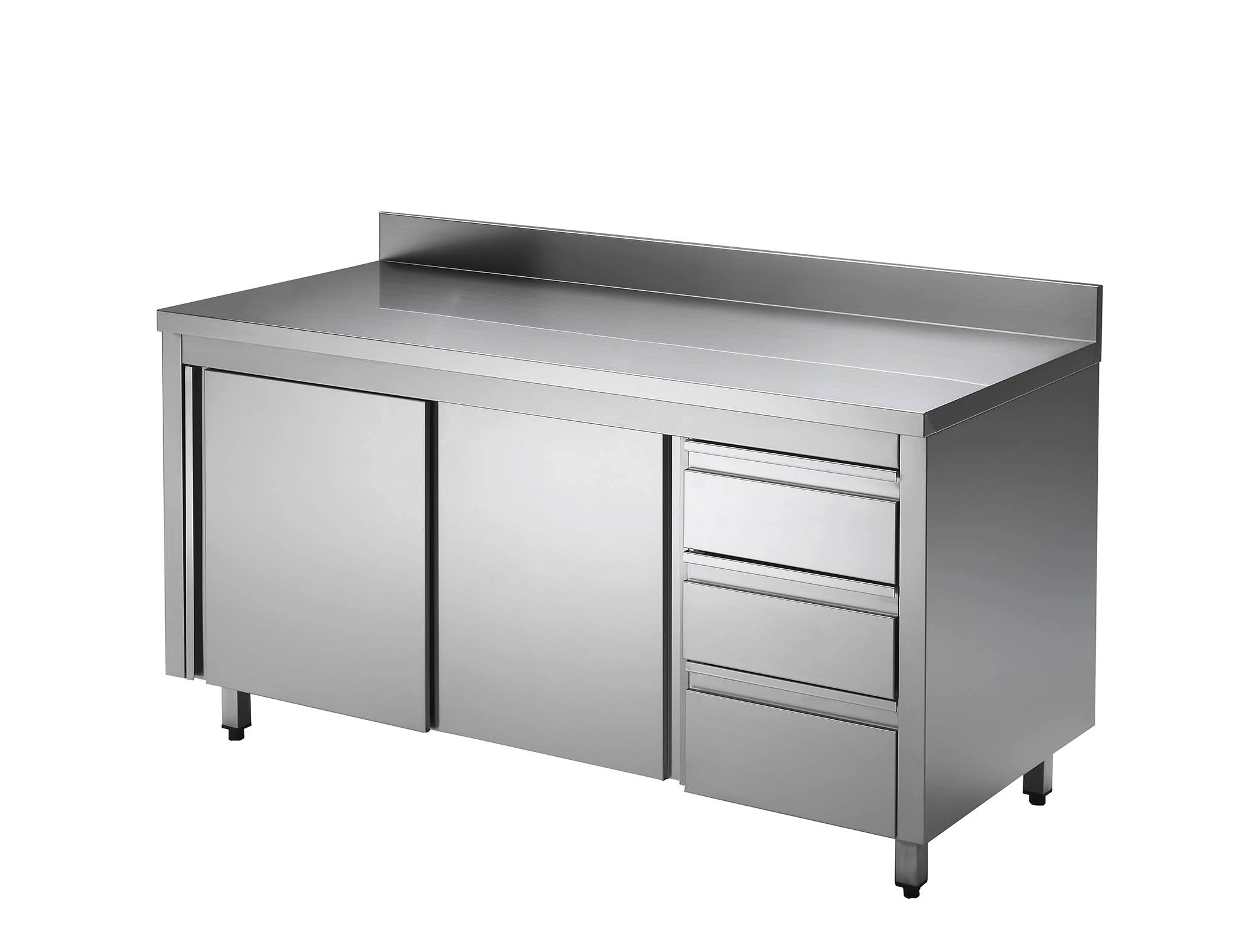 GastroHero Edelstahl-Arbeitsschrank ECO Mit Flügeltür Und 3 Schubladen 14x7 Mit Aufkantung 7 GastroHero Edelstahl-Arbeitsschrank ECO Mit Flügeltür Und 3 Schubladen 14x7 Mit Aufkantung – Bild 5