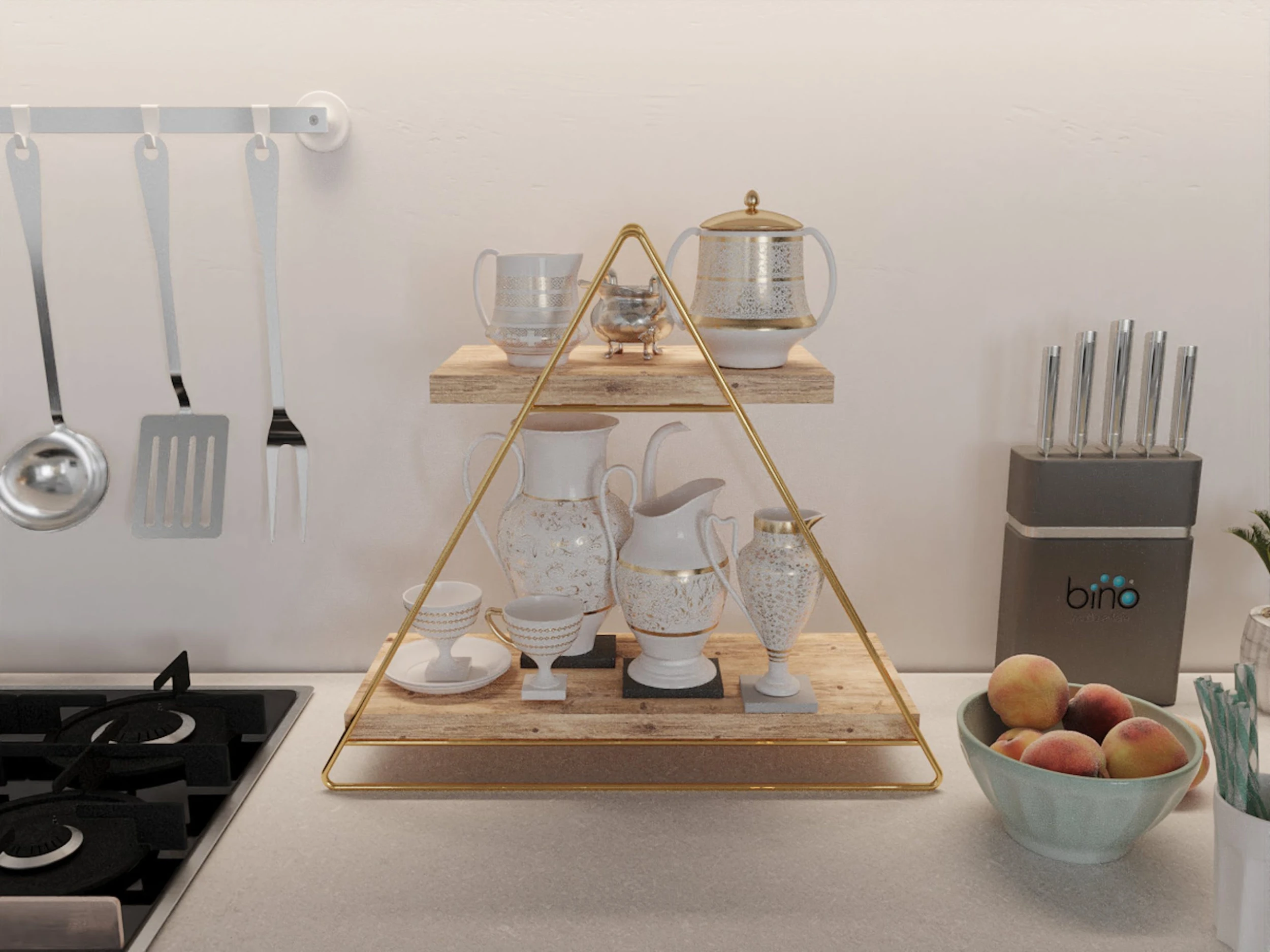 Null Arbeitsplatte Regal Aus Holz Und Metall Gold Mit 2 Ablagen, Badregal, Holzregal, Regalbrett Organizer Und Aufbewahrung Für Badezimmer Wohnzimmer Küche 8 Null Arbeitsplatte Regal Aus Holz Und Metall Gold Mit 2 Ablagen, Badregal, Holzregal, Regalbrett Organizer Und Aufbewahrung Für Badezimmer Wohnzimmer Küche – Bild 6