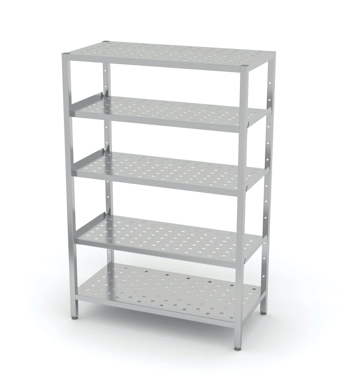 Null Edelstahl Gastro-Lagerregal Mit 5 Verstellbaren Ablagefächern | AISI 430 Qualität | HxBxT 180x120x40 4 Null Edelstahl Gastro-Lagerregal Mit 5 Verstellbaren Ablagefächern | AISI 430 Qualität | HxBxT 180x120x40 – Bild 2